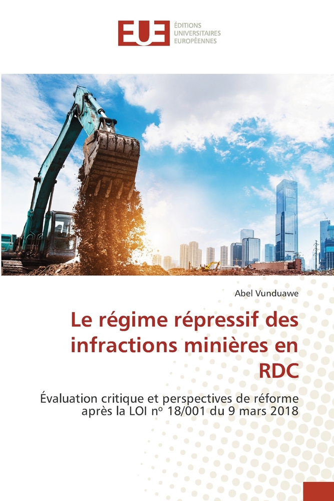 Le régime répressif des infractions minières en RDC cover