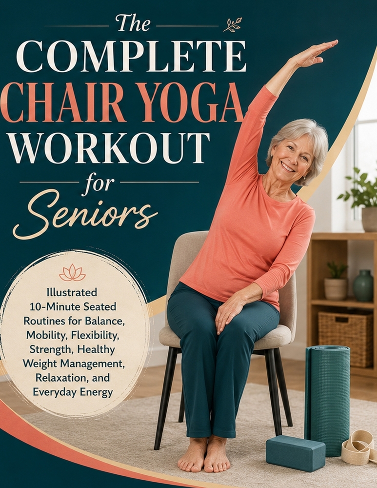 The Complete Chair Yoga Workout for Seniors: Illustrated 10-Minute Seated Routines for Balance, Mobility, Flexibility, Strength, Healthy Weight Manage cover