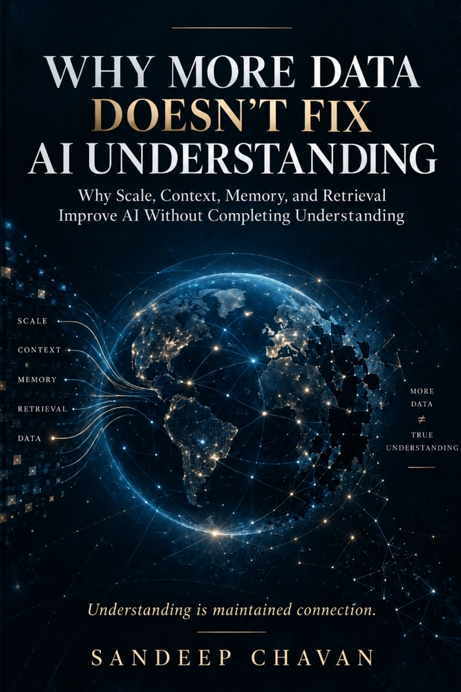 Why More Data Doesn't Fix AI Understanding: Why Scale, Context, Memory, and Retrieval Improve AI Without Completing Understanding cover