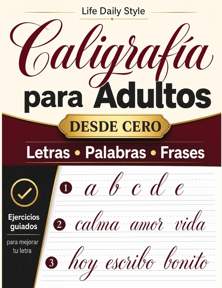 Libro de caligrafía para adultos: Explorando la belleza de las letras - Mi primer cuaderno de caligrafía creativa cover