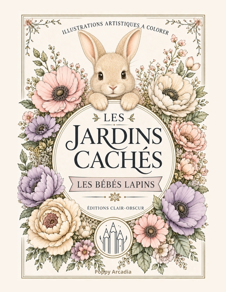Les Jardins Cachés - Les Bébés Lapins: Illustrations artistiques à colorer cover