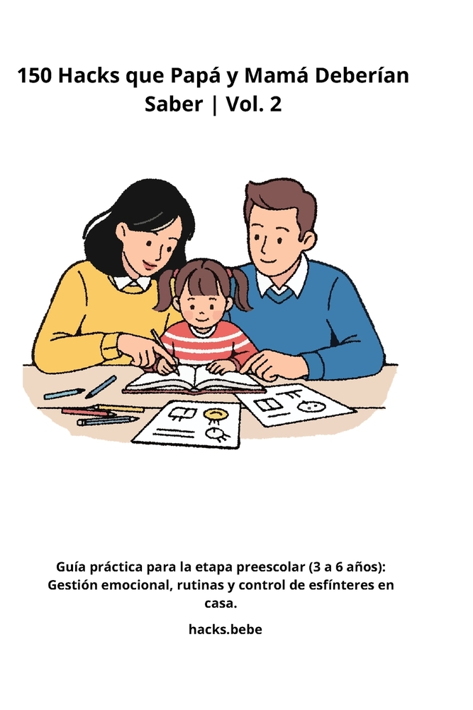 150 Hacks que Papá y Mamá Deberían Saber: Vol. 2: Guía práctica para la etapa preescolar (3 a 6 años): Gestión emocional, rutinas y control de esfínte cover