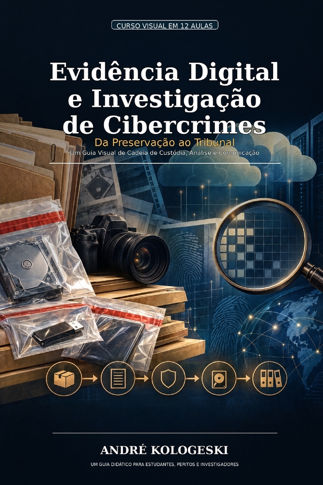 Evidência Digital e Investigação de Cibercrimes: Da Preservação ao Tribunal - Um Guia Visual de Cadeia de Custódia, Análise e Comunicação cover