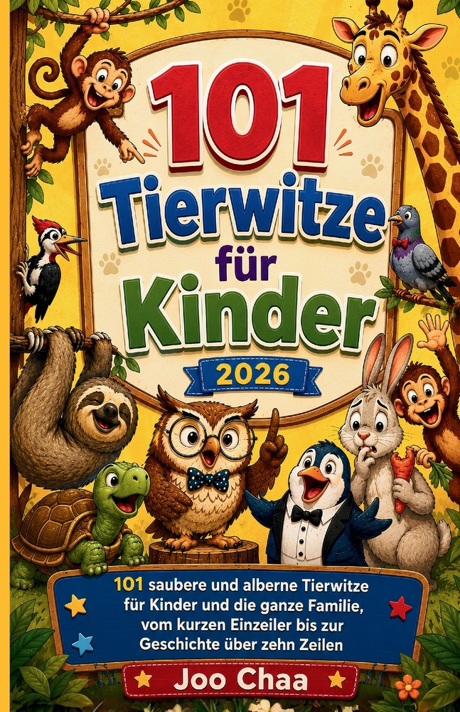 101 Tierwitze für Kinder 2026: 101 saubere und alberne Tierwitze für Kinder und die ganze Familie, vom kurzen Einzeiler bis zur Geschichte über zehn Z cover