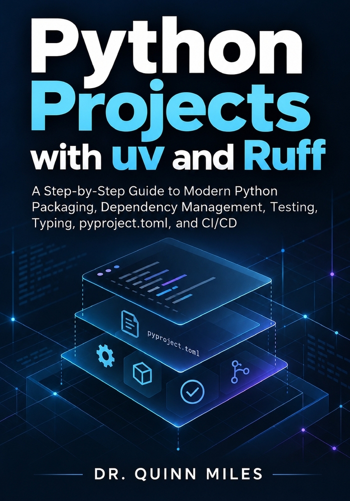 Python Projects with uv and Ruff: A Step-by-Step Guide to Modern Python Packaging, Dependency Management, Testing, Typing, pyproject.toml, and CI/CD cover