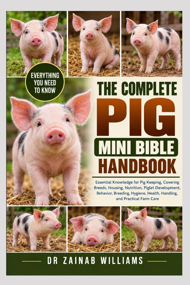 The Complete Pig Mini Bible Handbook: Essential Knowledge for Pig Keeping, Covering Breeds, Housing, Nutrition, Piglet Development, Behavior, Breeding cover