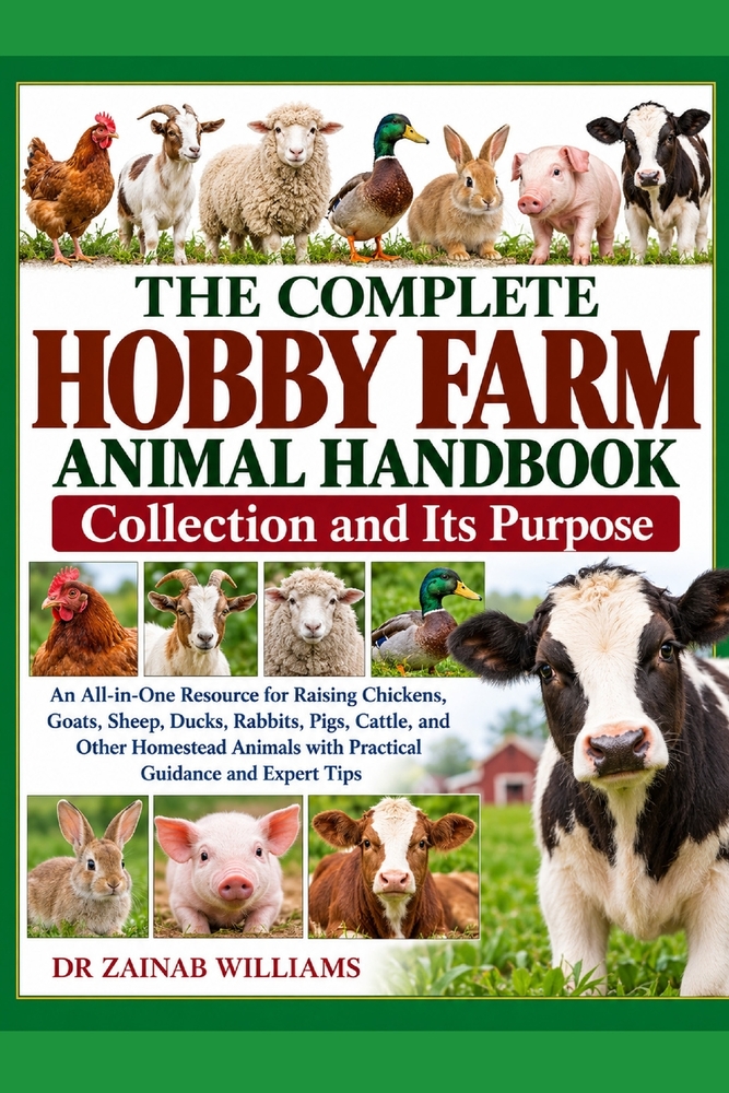 The Complete Hobby Farm Animal Handbook Collection and Its Purpose: An All-in-One Resource for Raising Chickens, Goats, Sheep, Ducks, Rabbits, Pigs, C cover