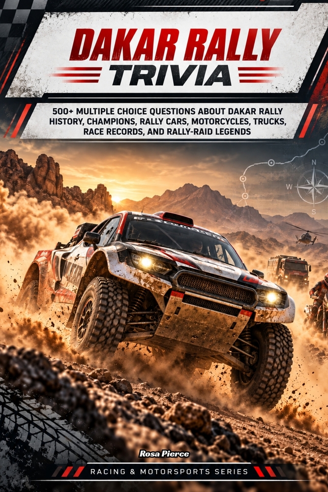 Dakar Rally Trivia: 500+ Multiple Choice Questions About Dakar Rally History, Champions, Rally Cars, Motorcycles, Trucks, Race Records, and Rally-Raid cover