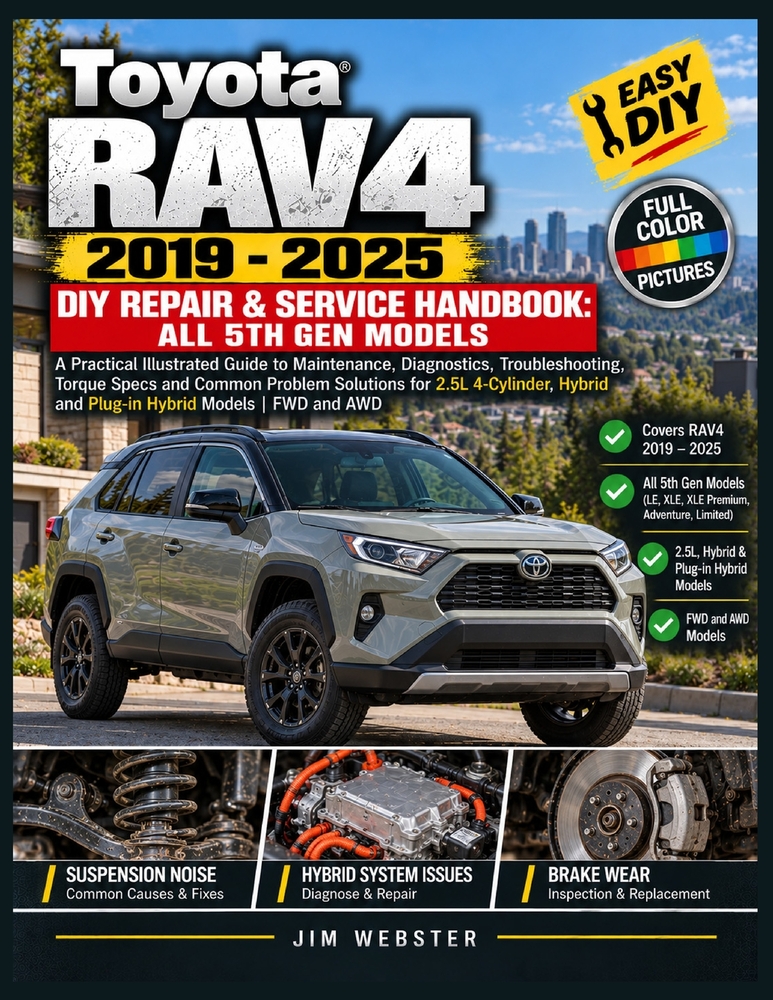 Toyota RAV4 2019-2025 DIY Repair & Service Handbook: All 5th Gen Models: A Practical Illustrated Guide to Maintenance, Diagnostics, Troubleshooting, T cover