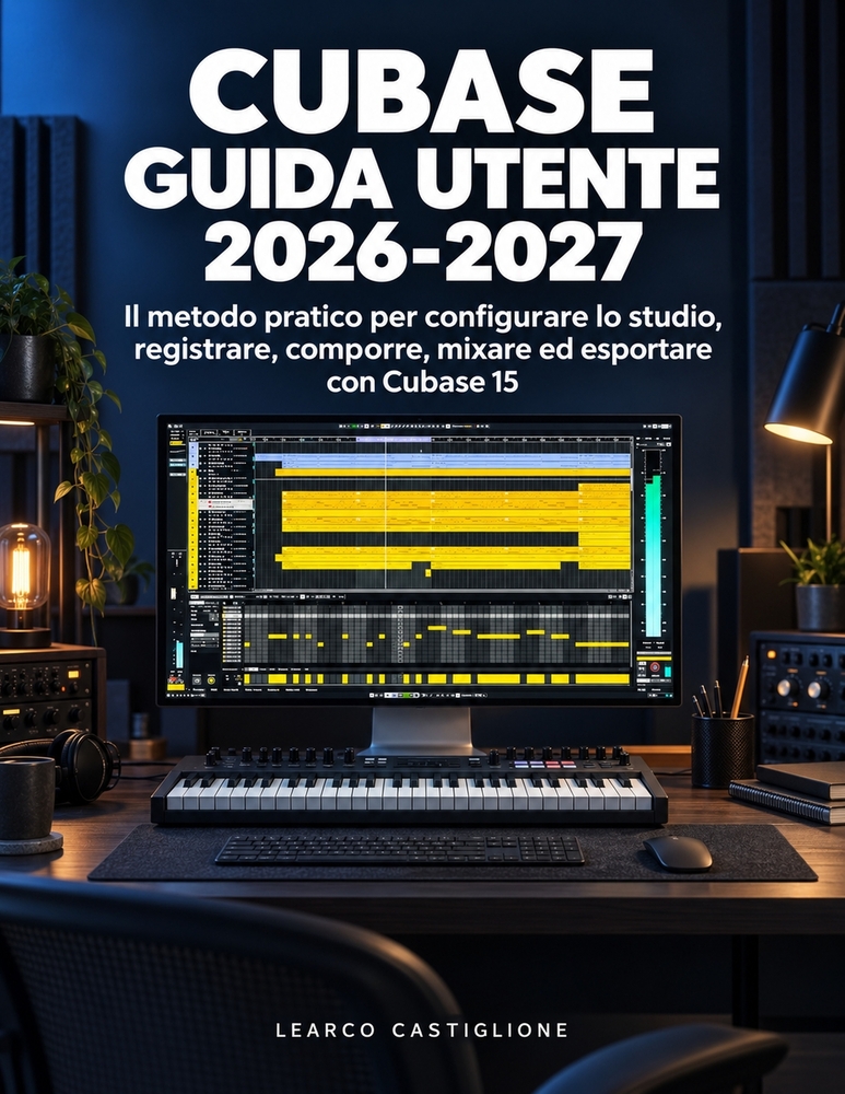 Cubase Guida Utente 2026-2027: Il metodo pratico per configurare lo studio, registrare, comporre, mixare ed esportare con Cubase 15 cover