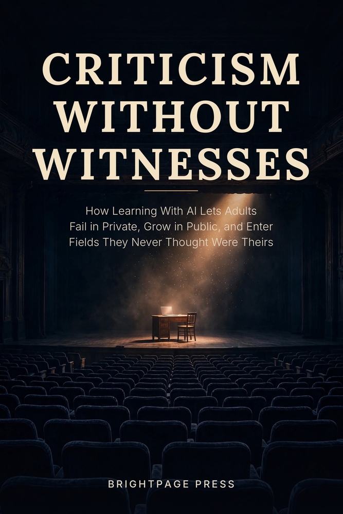Criticism Without Witnesses: How Learning With AI Lets Adults Fail in Private, Grow in Public, and Enter Fields They Never Thought Were Theirs cover