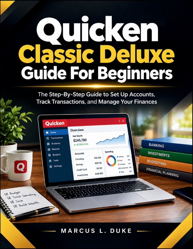 Quicken Classic Deluxe Guide For Beginners: The Step-By-Step Guide to Set Up Accounts, Track Transactions, and Manage Your Finances cover