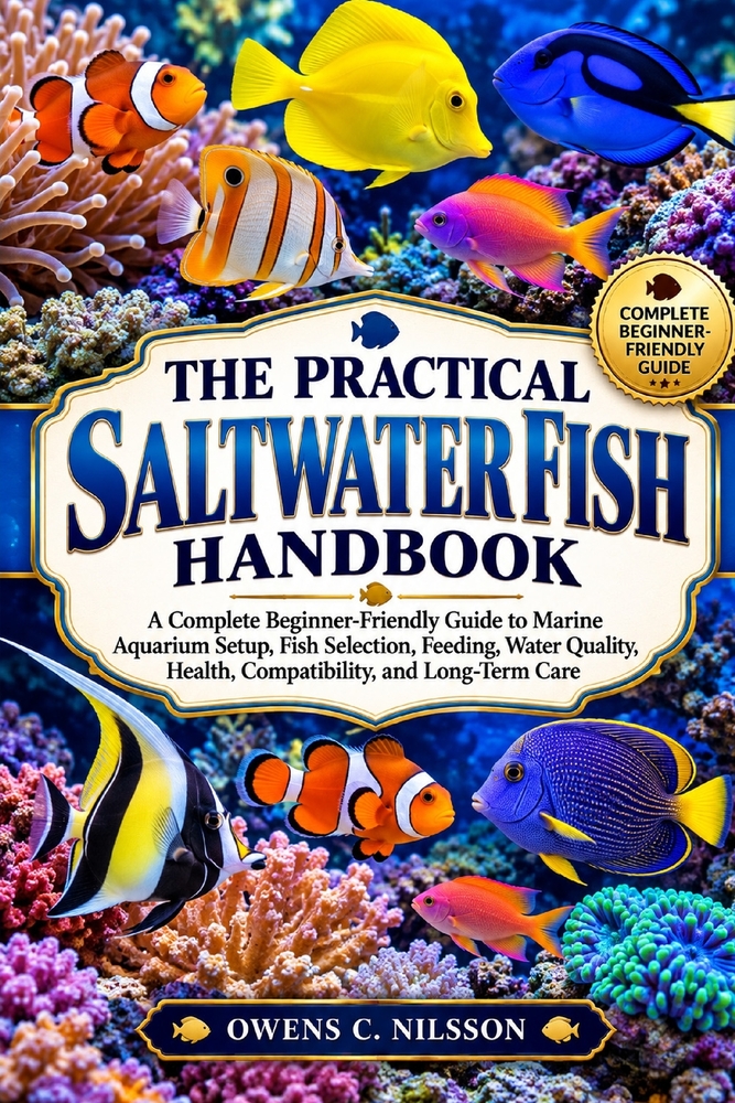 The Practical Saltwater Fish Handbook: A Complete Beginner-Friendly Guide to Marine Aquarium Setup, Fish Selection, Feeding, Water Quality, Health, Co cover