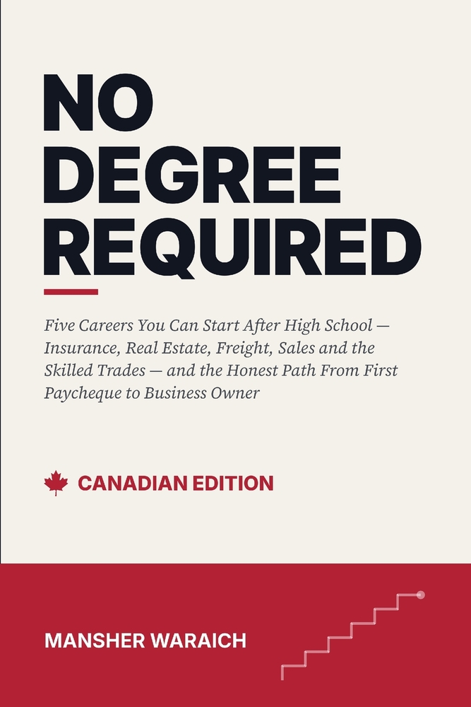 No Degree Required: Five Careers You Can Start After High School - Insurance, Real Estate, Freight, Sales and the Skilled Trades - and the Honest Path cover