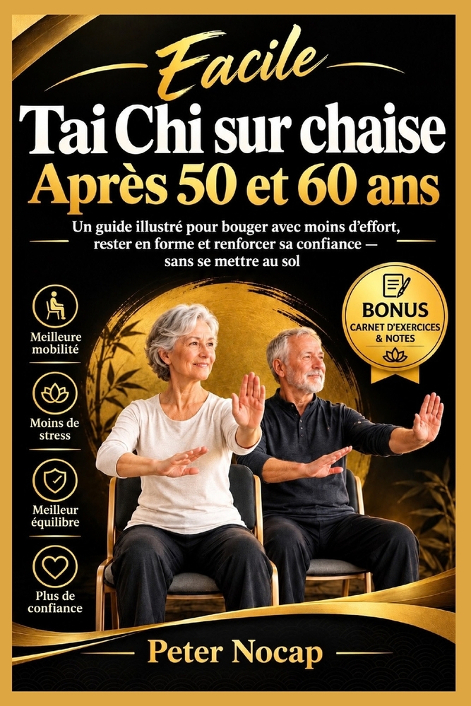 CHAISE TAI CHI Après 50 et 60 ans: Un guide illustré pour bouger avec moins d'effort, rester fort et gagner en confiance sans se mettre au sol cover