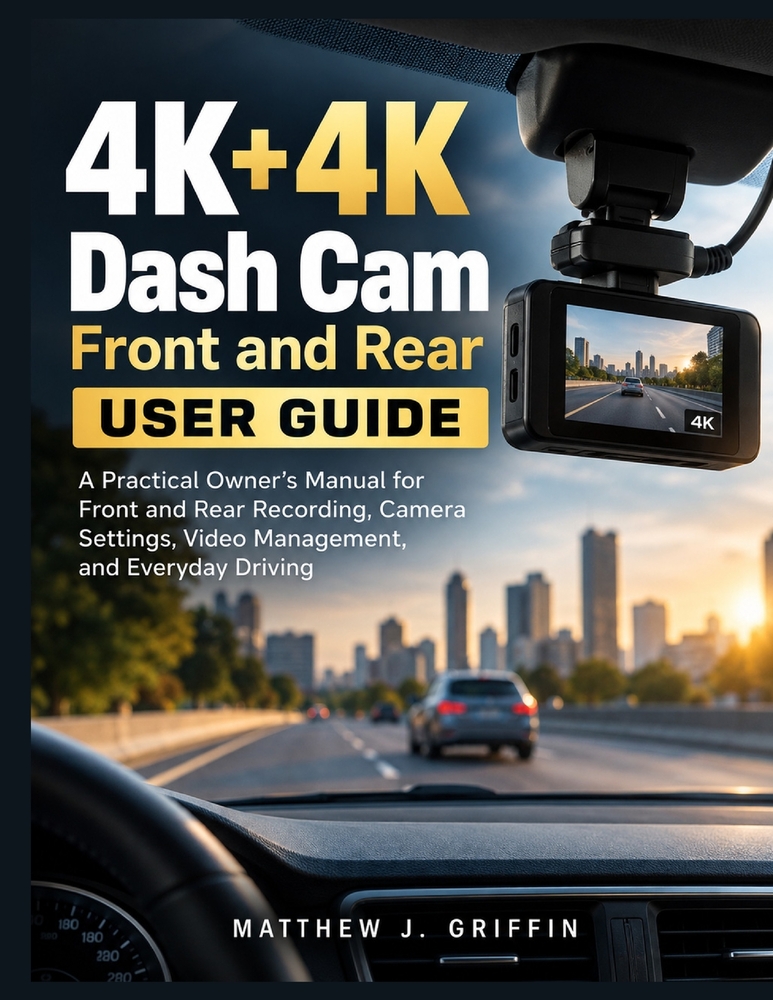 4K+4K Dash Cam Front and Rear USER GUIDE: A Practical Owner's Manual for Front and Rear Recording, Camera Settings, Video Management, and Everyday Dri cover