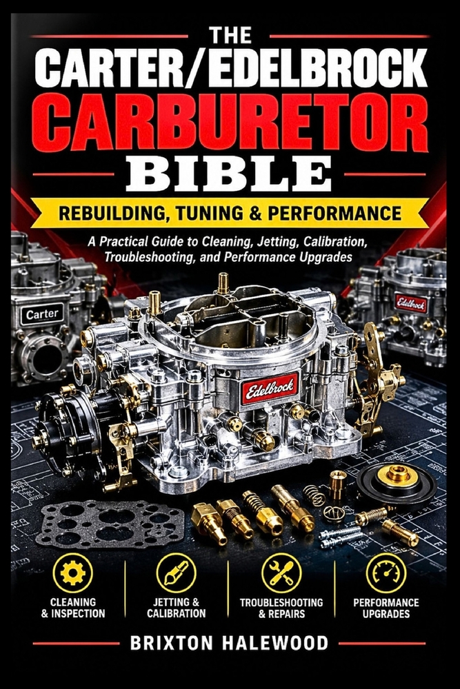 The Carter/Edelbrock Carburetor Bible: REBUILDING, TUNING & PERFORMANCE: A Practical Guide to Cleaning, Jetting, Calibration, Troubleshooting, and Per cover