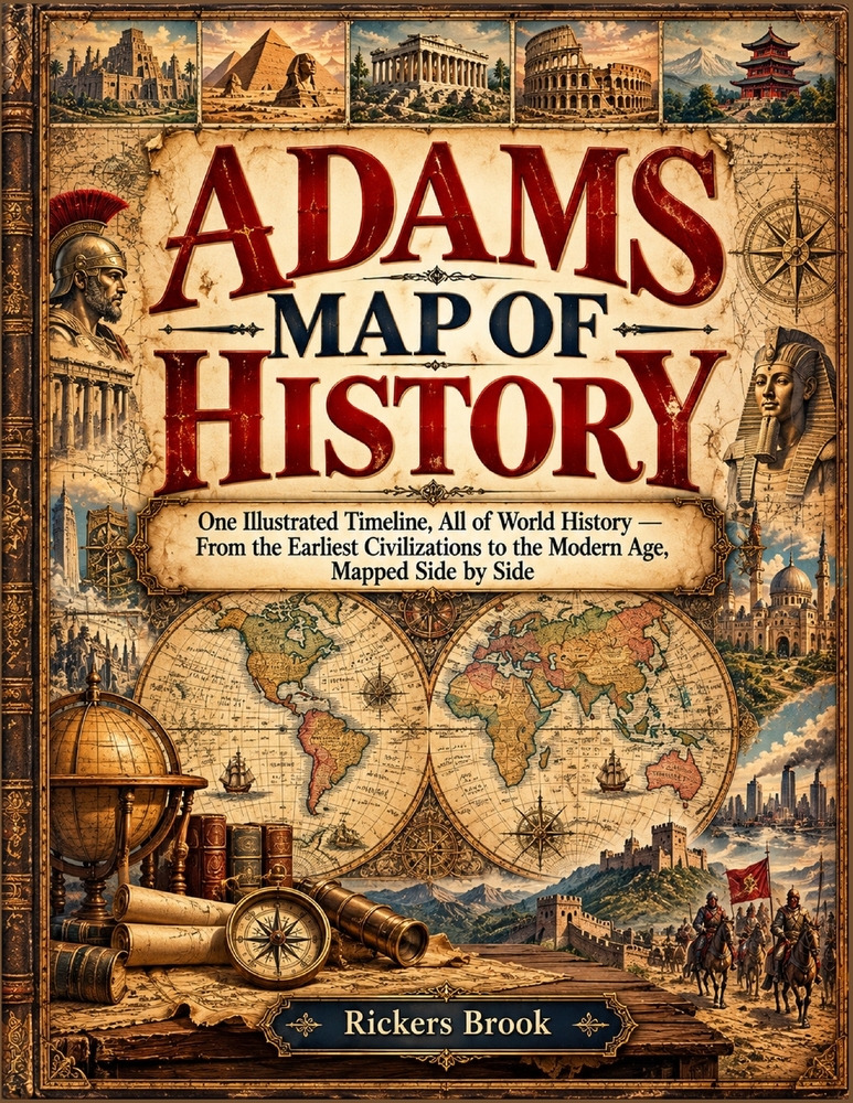 Adams Map of History: One Illustrated Timeline, All of World History - From the Earliest Civilizations to the Modern Age, Mapped Side by Side cover