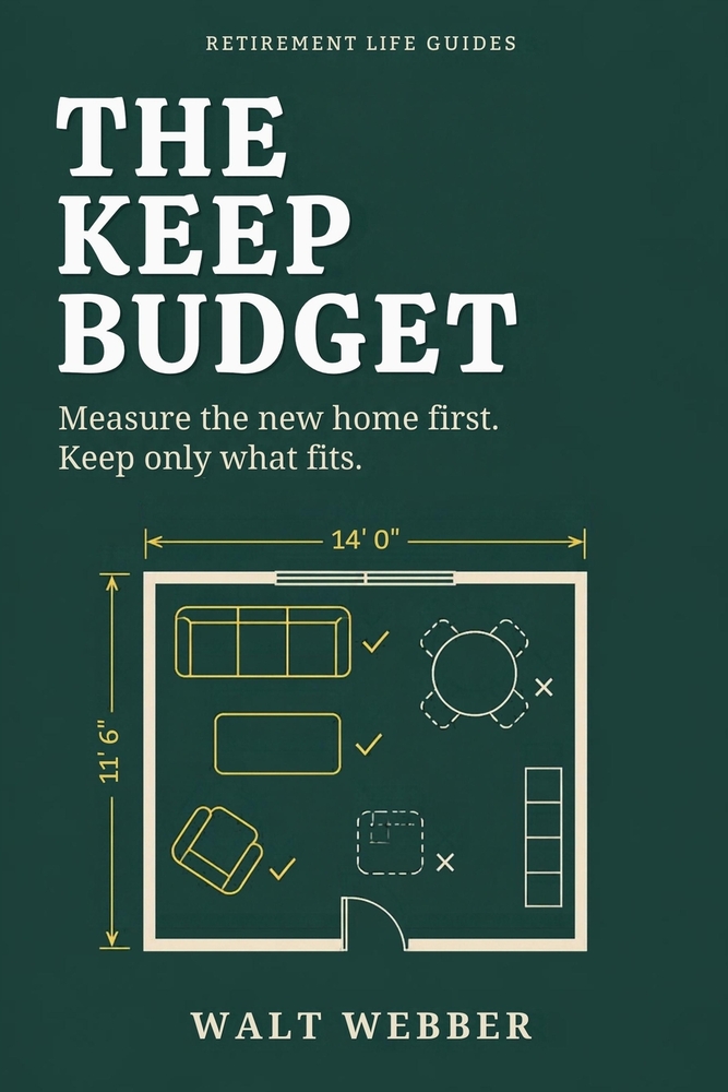 The Keep Budget: A Room-by-Room Downsizing System: Measure Your New Home First, Keep Only What Fits, and Get Your Old House Ready to List cover