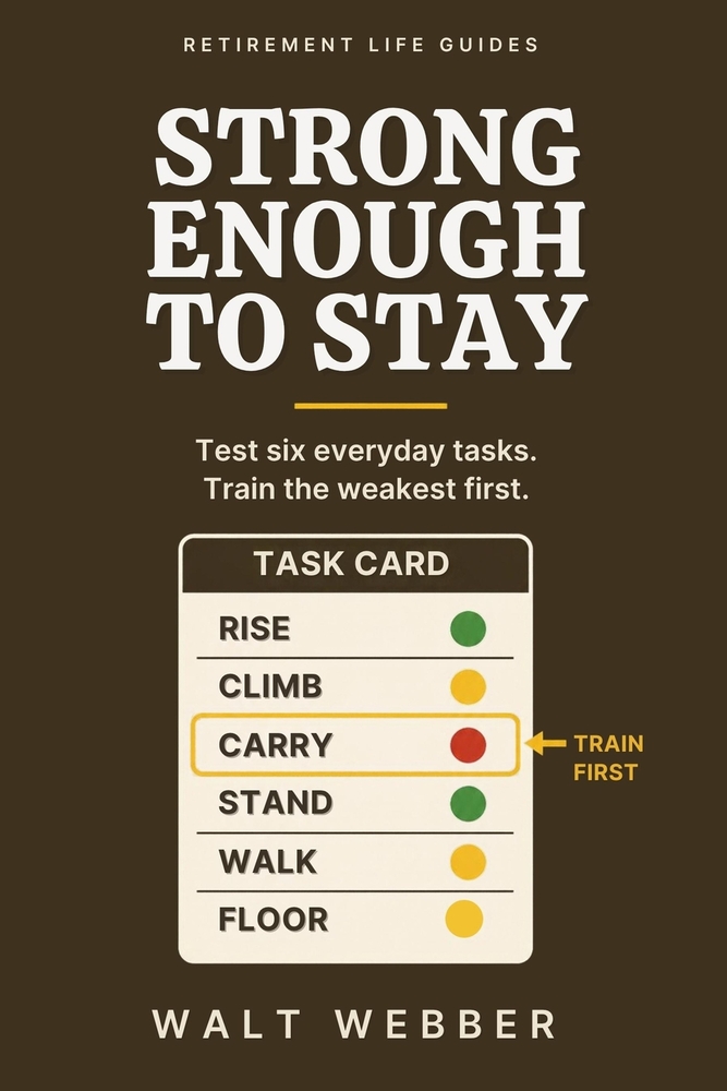 Strong Enough to Stay: A Six-Test Senior Fitness System: Find Your Weakest Everyday Task, Train It First, and Build the Strength and Balance to Climb cover