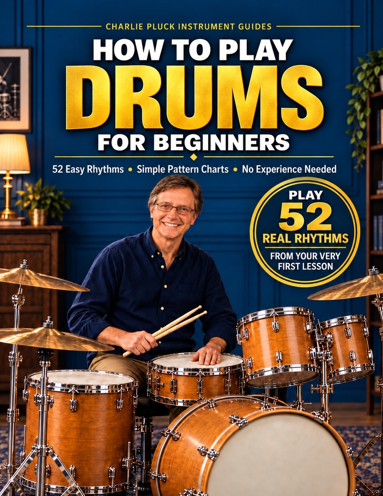 How to Play Drums for Beginners: 52 Easy Drum Set Rhythms with Simple Pattern Charts: A Drum Kit Handbook of Rock, Blues, Jazz, and Festive Beats for cover
