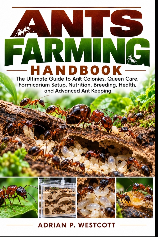 Ants Farming Handbook: The Ultimate Guide to Ant Colonies, Queen Care, Formicarium Setup, Nutrition, Breeding, Health, and Advanced Ant Keeping cover