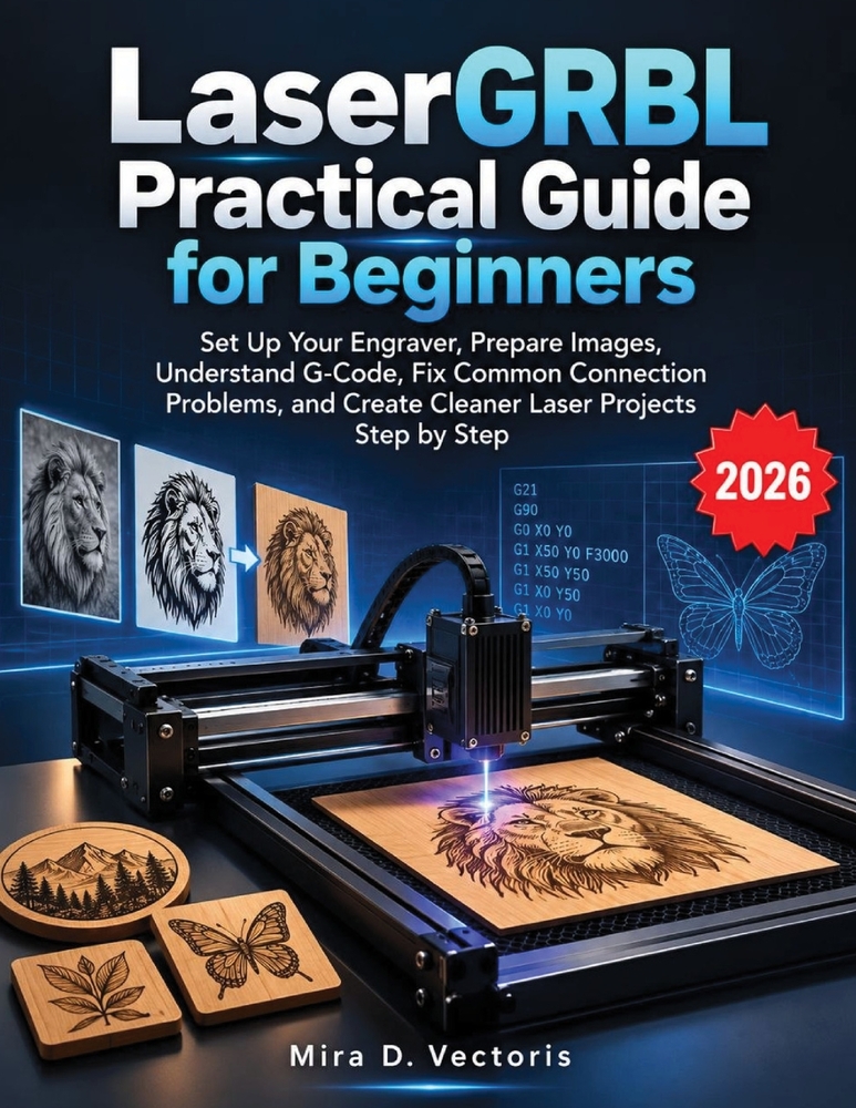 LaserGRBL Practical Guide for Beginners: Set Up Your Engraver, Prepare Images, Understand G-Code, Fix Common Connection Problems, and Create Cleaner L cover