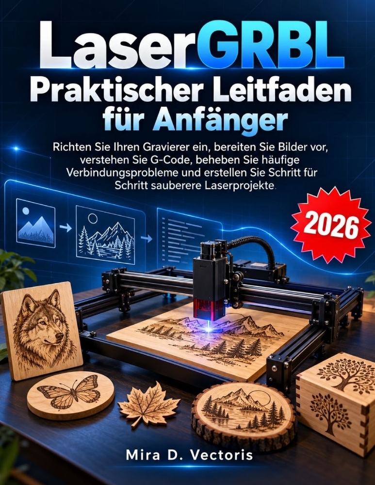 LaserGRBL Praktischer Leitfaden für Anfänger: Richten Sie Ihren Gravierer ein, bereiten Sie Bilder vor, verstehen Sie G-Code, beheben Sie häufige Verb cover
