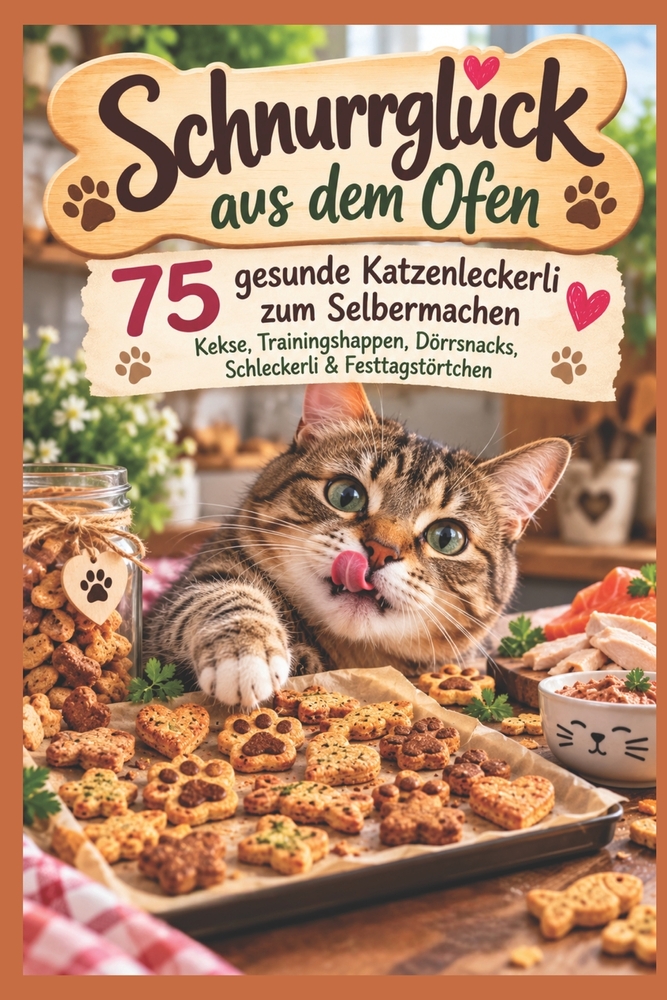 Schnurrglück aus dem Ofen: 75 gesunde Katzenleckerli zum Selbermachen - Kekse, Trainingshappen, Dörrsnacks, Schleckerli & Festtagstörtchen cover