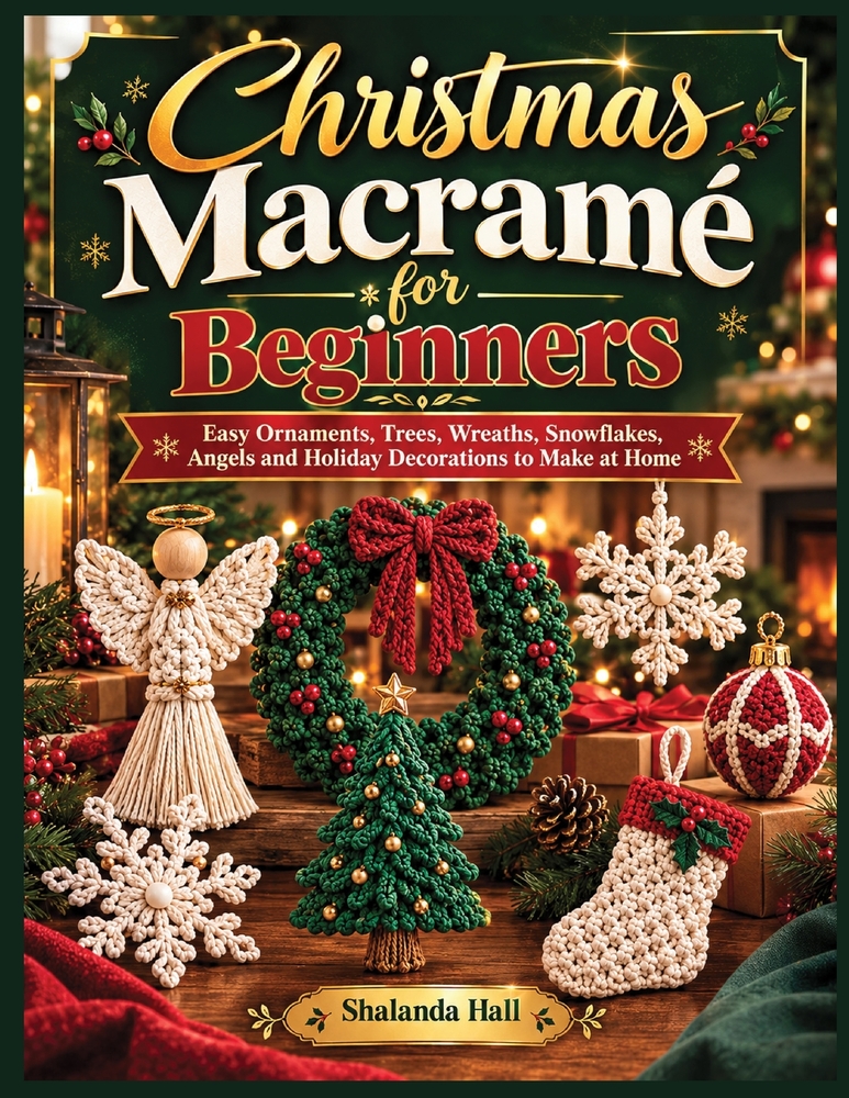 Christmas Macramé for Beginners: Easy Ornaments, Trees, Wreaths, Snowflakes, Angels and Holiday Decorations to Make at Home cover