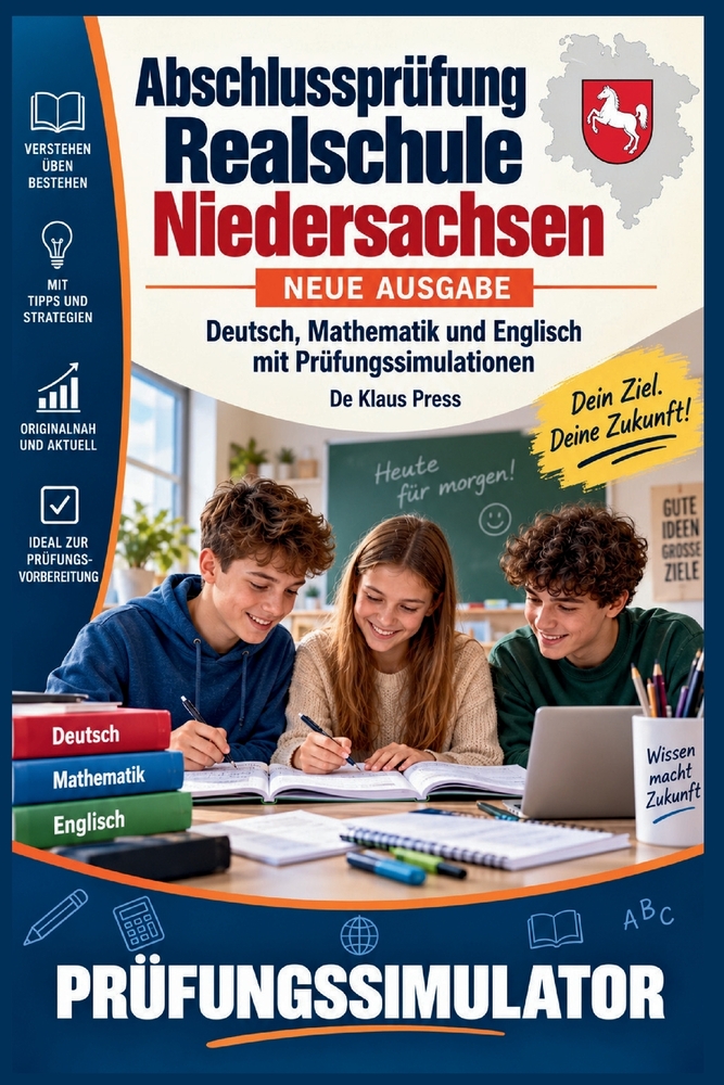 Abschlussprüfung Realschule Niedersachsen: Deutsch, Mathematik und Englisch mit Prüfungssimulationen cover