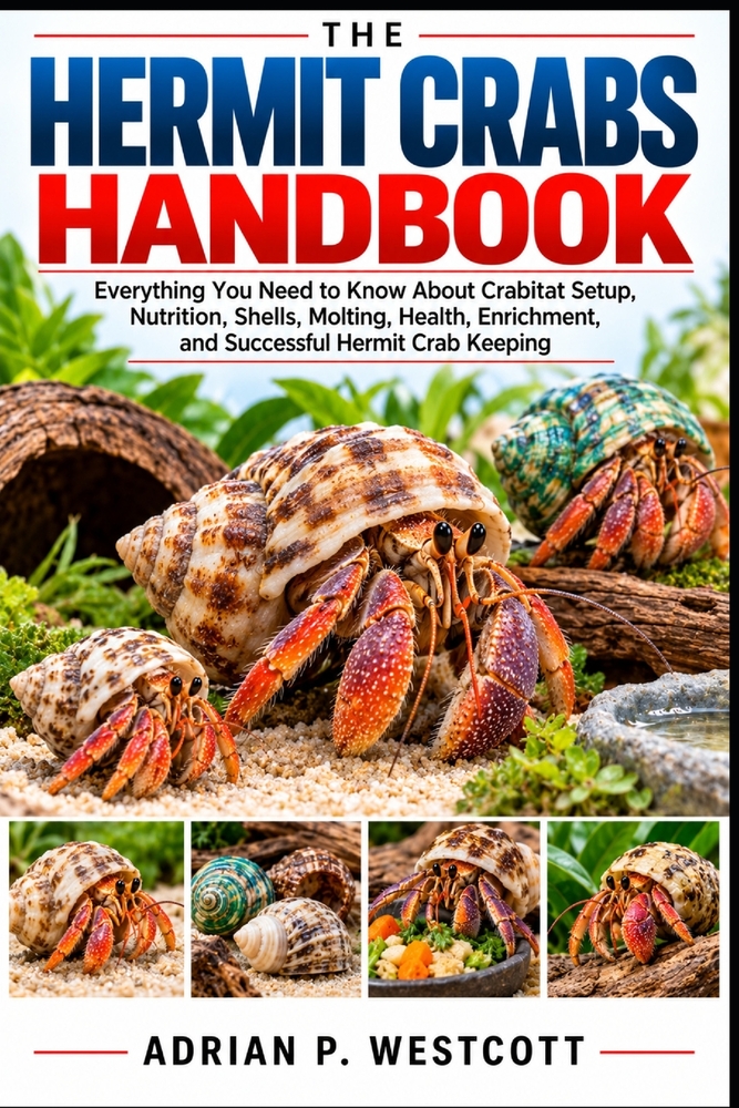 The Hermit Crabs Handbook: Everything You Need to Know About Crabitat Setup, Nutrition, Shells, Molting, Health, Enrichment, and Successful Hermit Cra cover