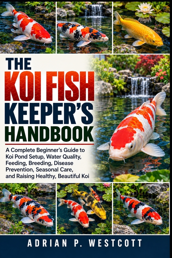 The Koi Fish Keeper's Handbook: A Complete Beginner's Guide to Koi Pond Setup, Water Quality, Feeding, Breeding, Disease Prevention, Seasonal Care, an cover
