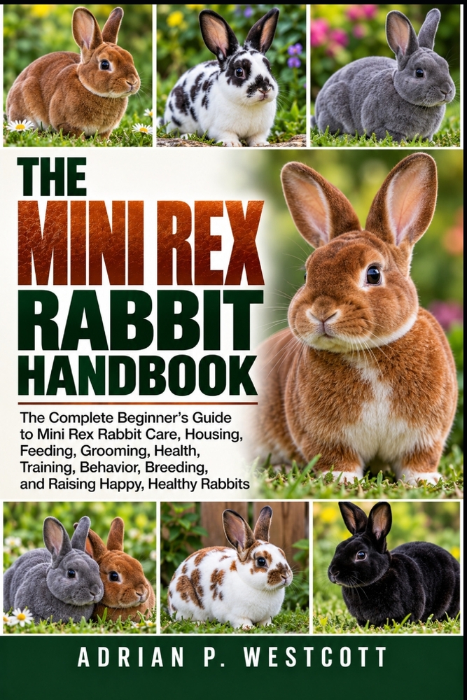 The Mini Rex Rabbit Handbook: The Complete Beginner's Guide to Mini Rex Rabbit Care, Housing, Feeding, Grooming, Health, Training, Behavior, Breeding, cover