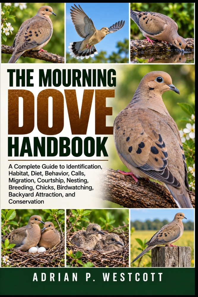 The Mourning Dove Handbook: A Complete Guide to Identification, Habitat, Diet, Behavior, Calls, Migration, Courtship, Nesting, Breeding, Chicks, Birdw cover
