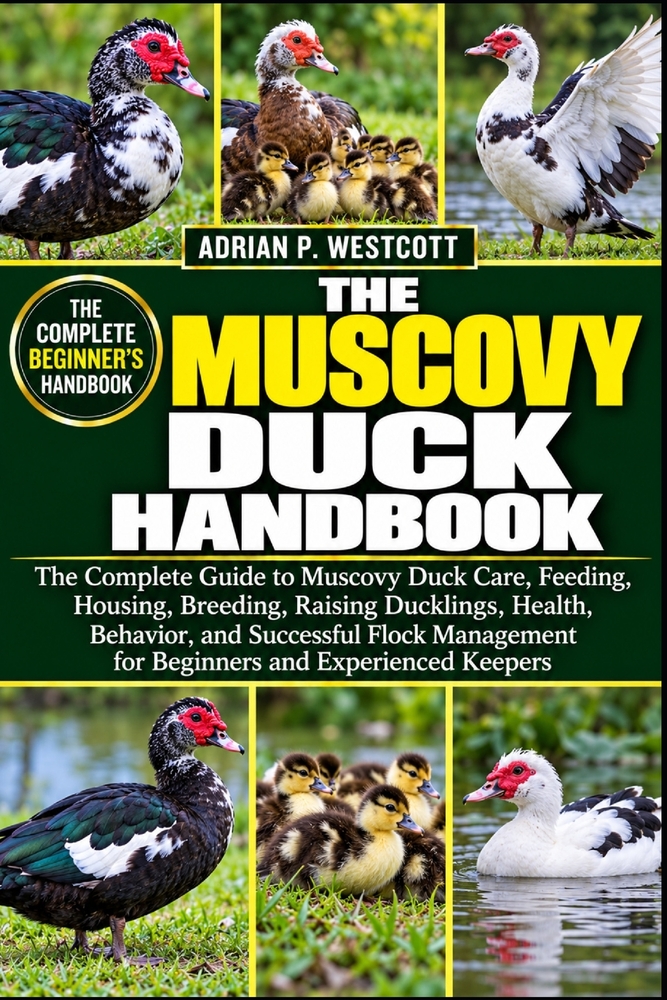 The Muscovy Duck Handbook: The Complete Guide to Muscovy Duck Care, Feeding, Housing, Breeding, Raising Ducklings, Health, Behavior, and Successful Fl cover