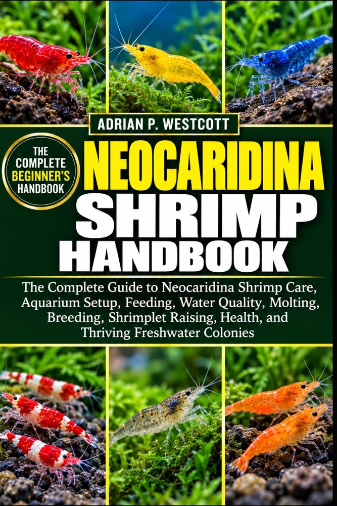 Neocaridina Shrimp Handbook: The Complete Guide to Neocaridina Shrimp Care, Aquarium Setup, Feeding, Water Quality, Molting, Breeding, Shrimplet Raisi cover