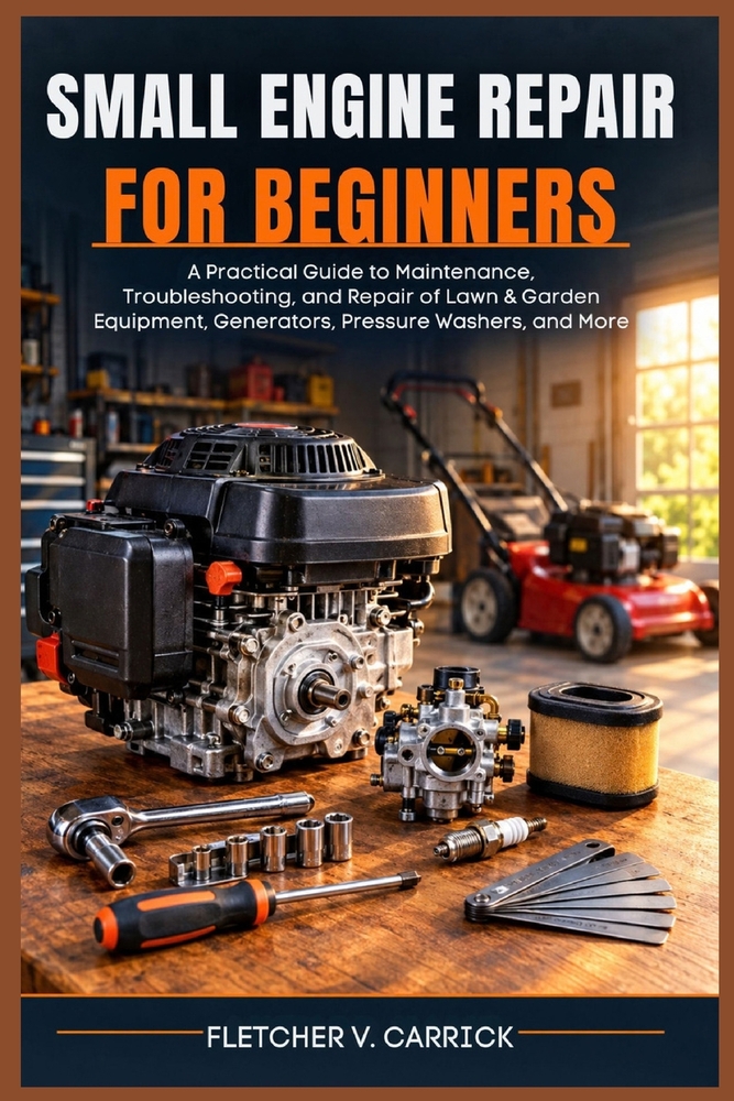 Small Engine Repair For Beginners: A Practical Guide to Maintenance, Troubleshooting, and Repair of Lawn & Garden Equipment, Generators, Pressure Wash cover