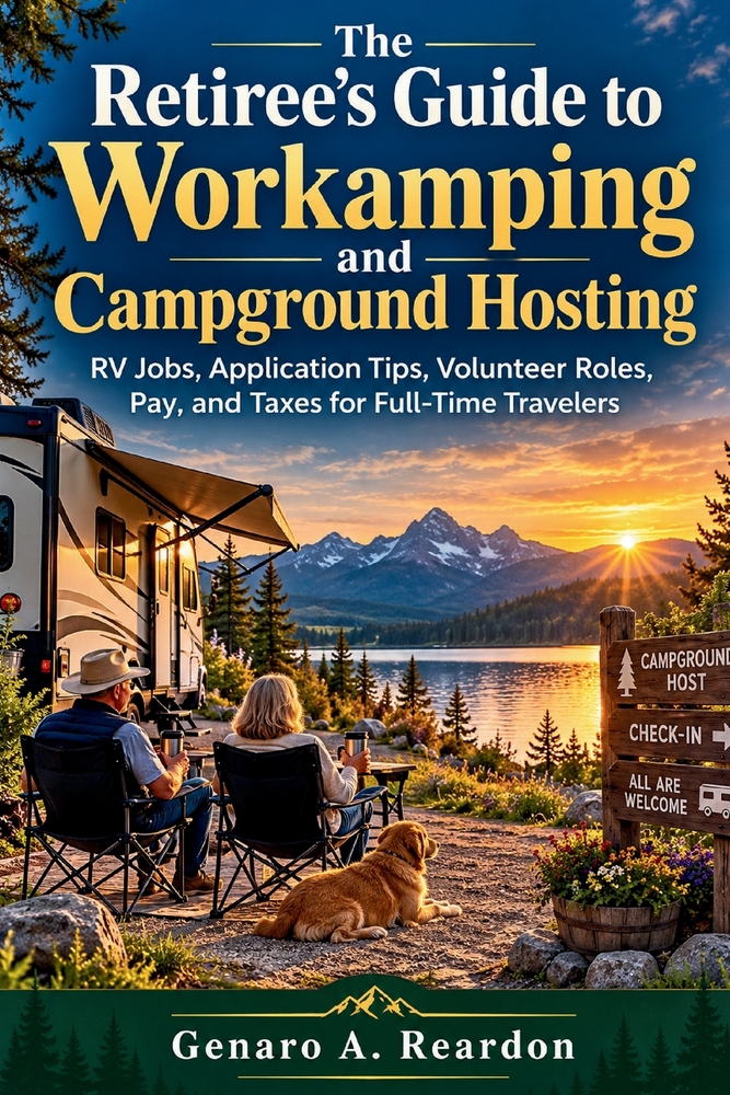 The Retiree's Guide to Workamping and Campground Hosting: RV Jobs, Application Tips, Volunteer Roles, Pay, and Taxes for Full-Time Travelers cover
