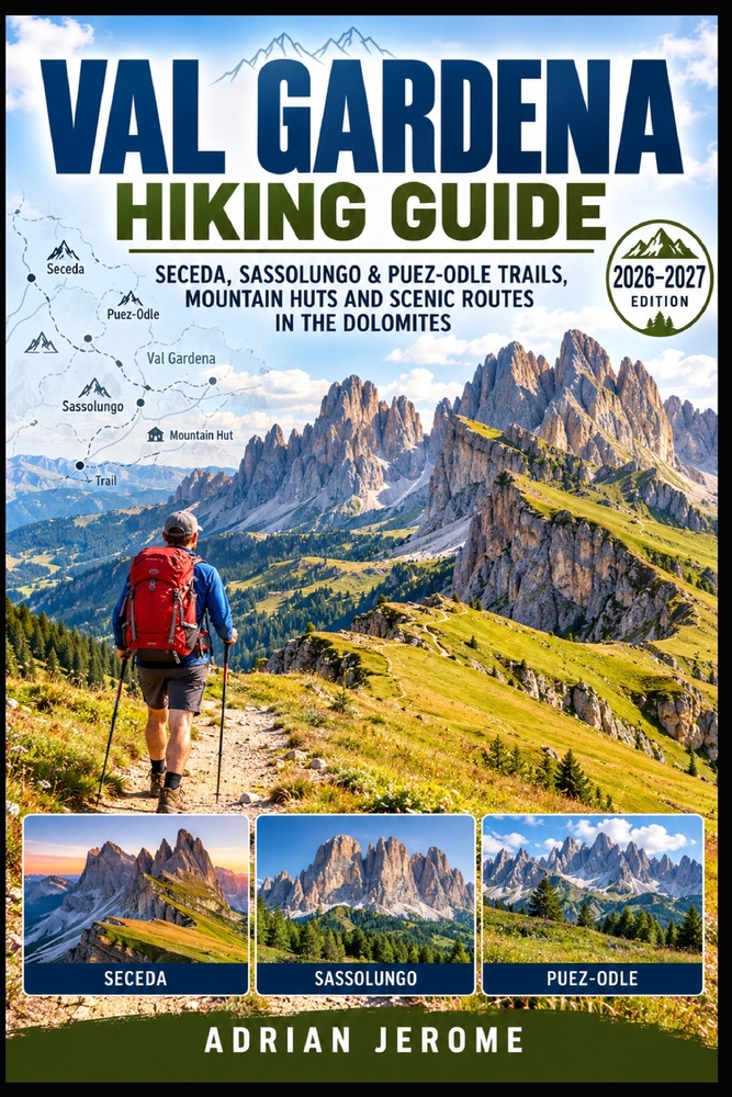 Val Gardena Hiking Guide: Seceda, Sassolungo & Puez-Odle Trails, Mountain Huts and Scenic Routes in the Dolomites cover