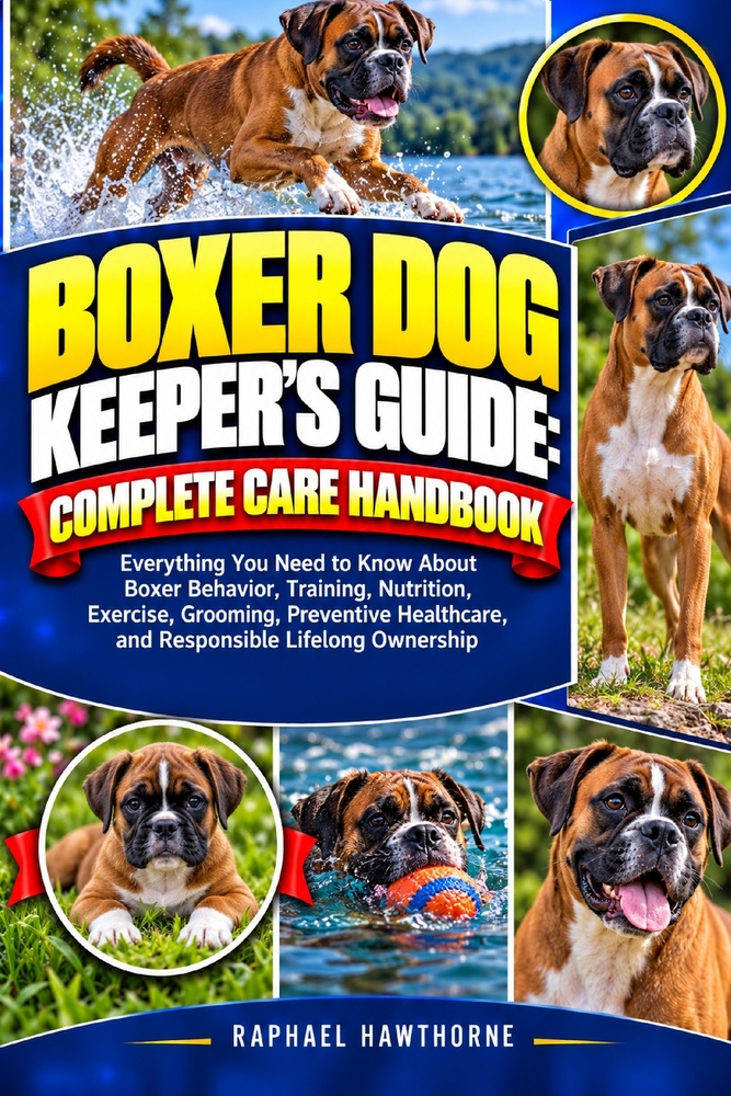 Boxer Dog Keeper's Guide: COMPLETE CARE HANDBOOK: Everything You Need to Know About Boxer Behavior, Training, Nutrition, Exercise, Grooming, Preventiv cover