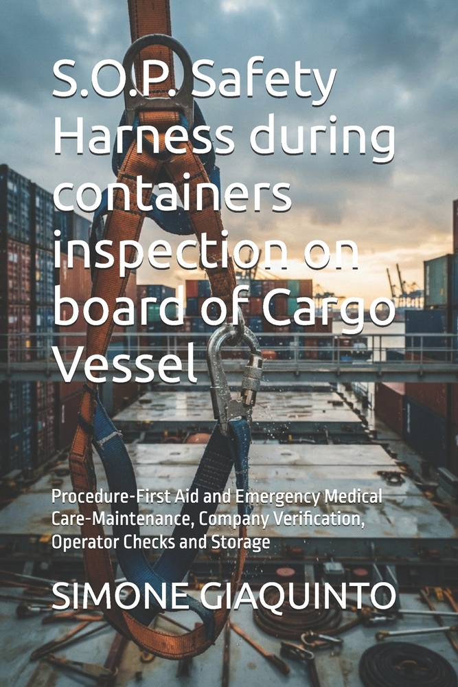 S.O.P. Safety Harness during containers inspection on board of Cargo Vessel: Procedure-First Aid and Emergency Medical Care-Maintenance, Company Verif cover