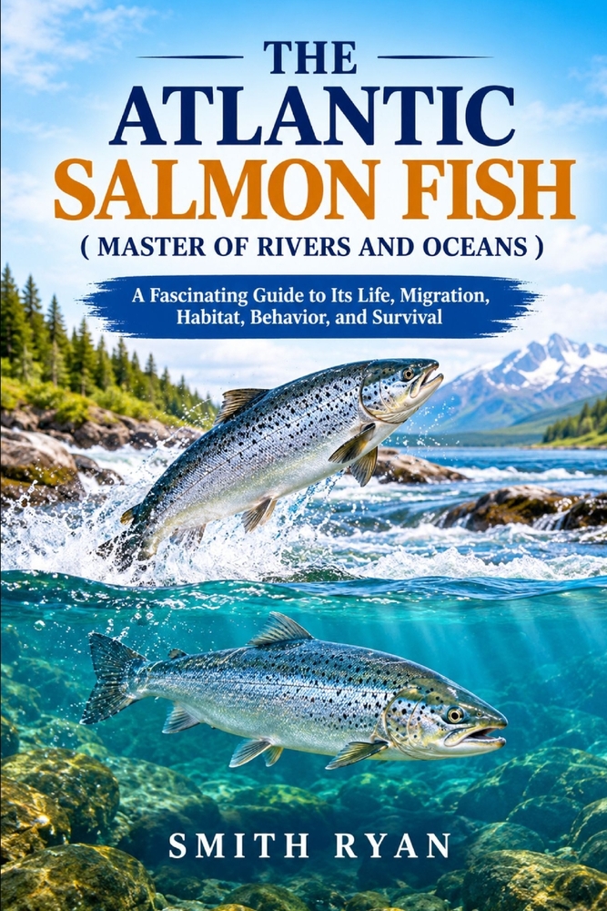 The Atlantic Salmon Fish ( Master of Rivers and Oceans ): A Fascinating Guide to Its Life, Migration, Habitat, Behavior, and Survival cover