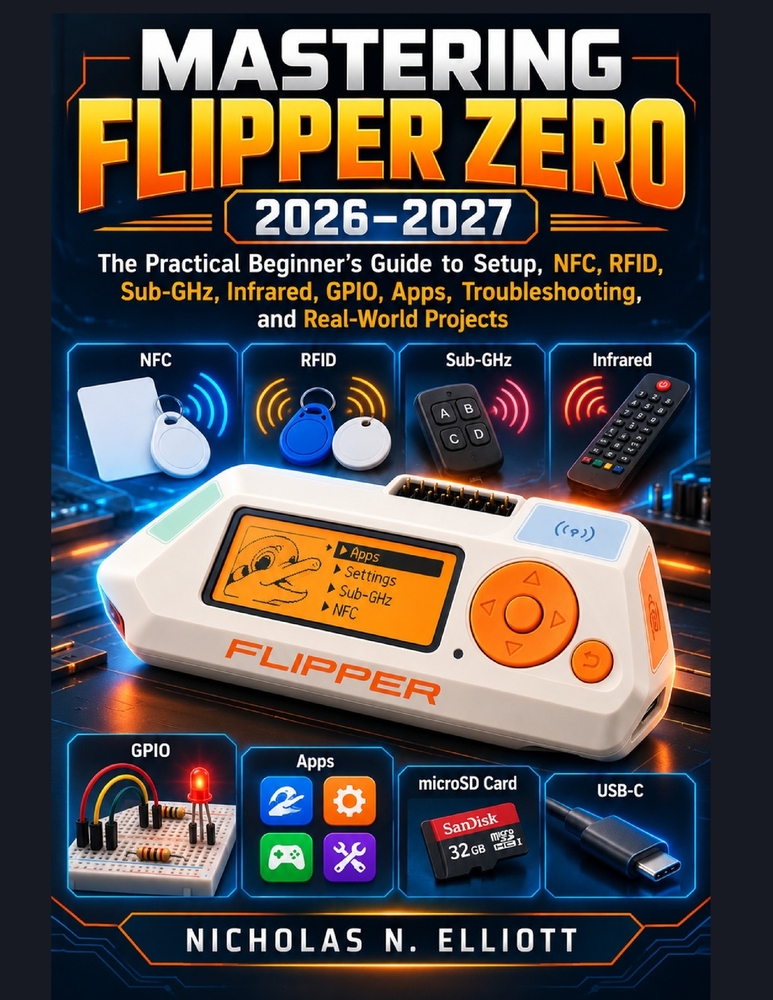 Mastering Flipper Zero 2026-2027: The Practical Beginner's Guide to Setup, NFC, RFID, Sub-GHz, Infrared, GPIO, Apps, Troubleshooting, and Real-World P cover