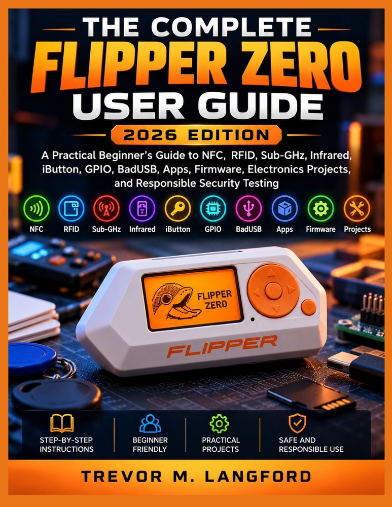 THE COMPLETE FLIPPER ZERO USER GUIDE 2026 Edition: A Practical Beginner's Guide to NFC, RFID, Sub-GHz, Infrared, iButton, GPIO, BadUSB, Apps, Firmware cover