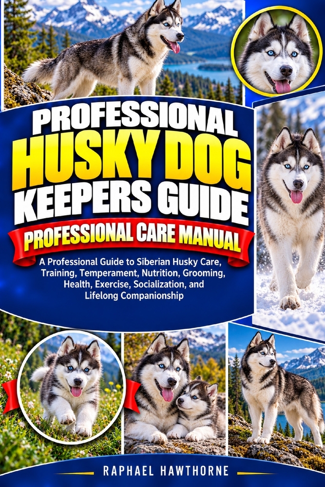 Professional Husky Dog Keepers Guide: A Professional Guide to Siberian Husky Care, Training, Temperament, Nutrition, Grooming, Health, Exercise, Socia cover