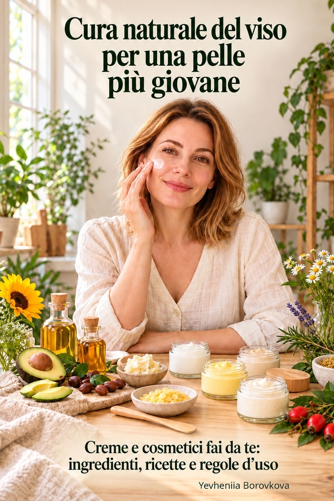 Cura naturale del viso per una pelle più giovane: Creme e cosmetici fai da te: ingredienti, ricette e regole d'uso cover