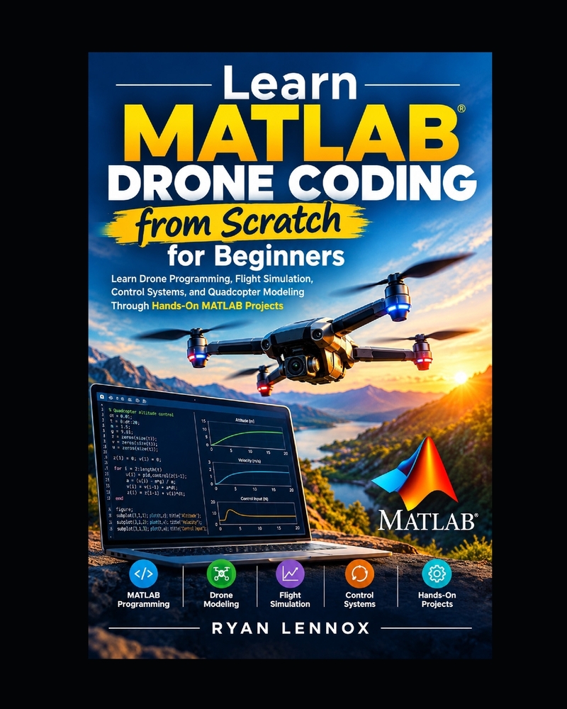 Learn MATLAB Drone Coding from Scratch for Beginners: Learn Drone Programming, Flight Simulation, Control Systems, and Quadcopter Modeling Through Han cover