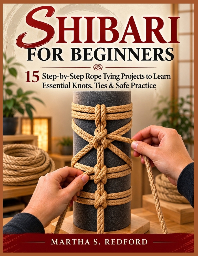 Shibari For Beginners: 15 Step-by-Step Rope Tying Projects to Learn Essential Knots, Ties & Safe Practice cover