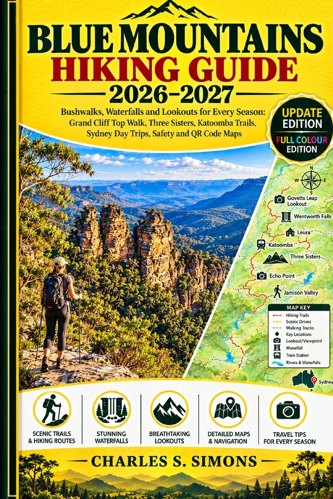 Blue Mountains Hiking Guide 2026-2027: Bushwalks, Waterfalls and Lookouts for Every Season: Grand Cliff Top Walk, Three Sisters, Katoomba Trails, Sydn cover